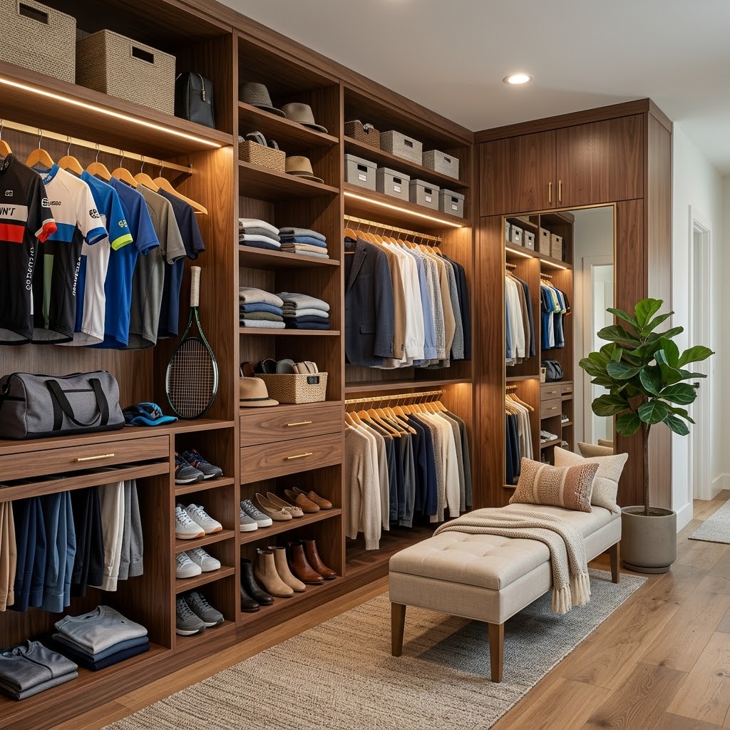Гардеробная вместо шкафа: как рассчитать хранение под ваш образ жизни (семья, спорт, капсульный гардероб)