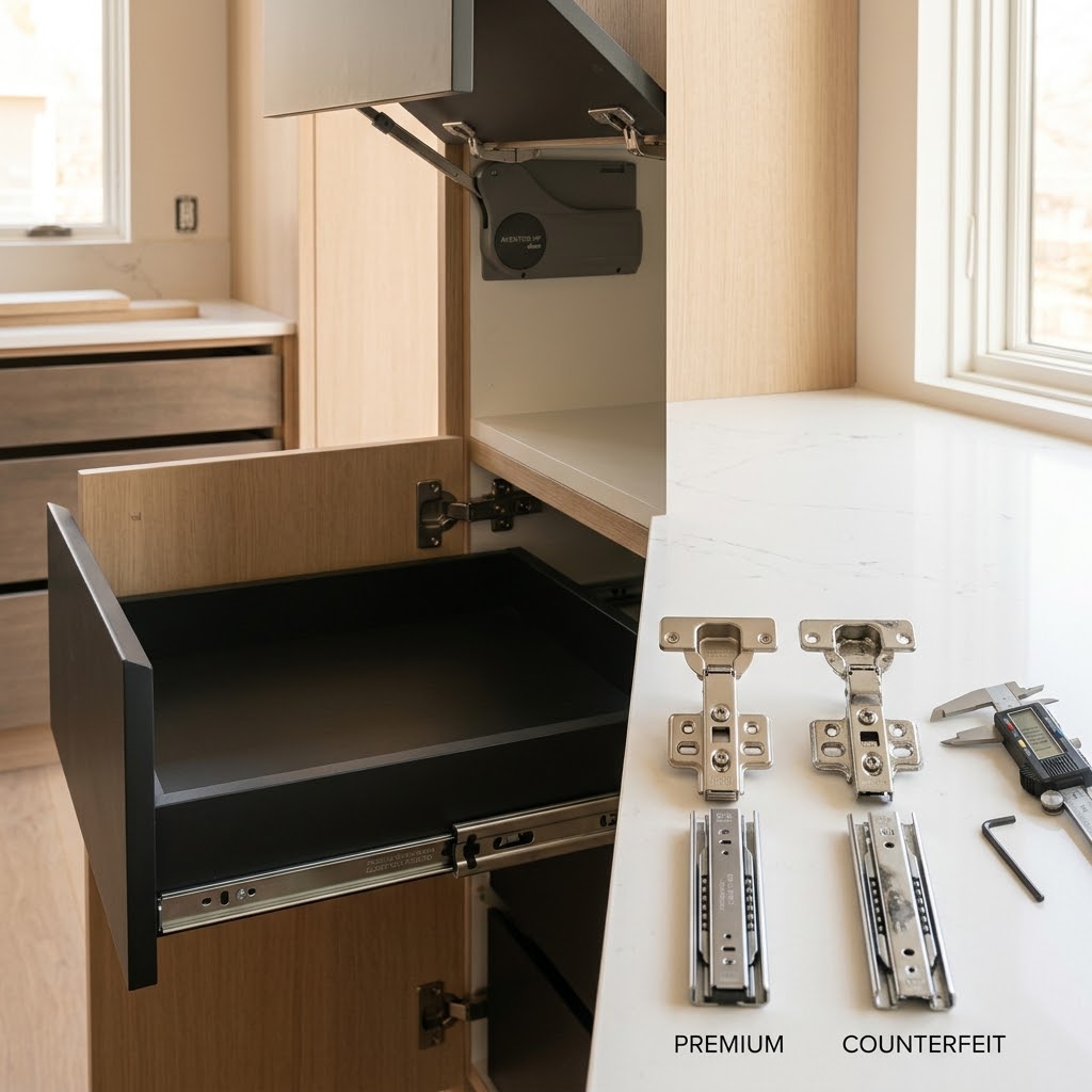 Фурнитура, на которой нельзя экономить: петли, направляющие, подъёмники — как отличить «премиум» от подделки