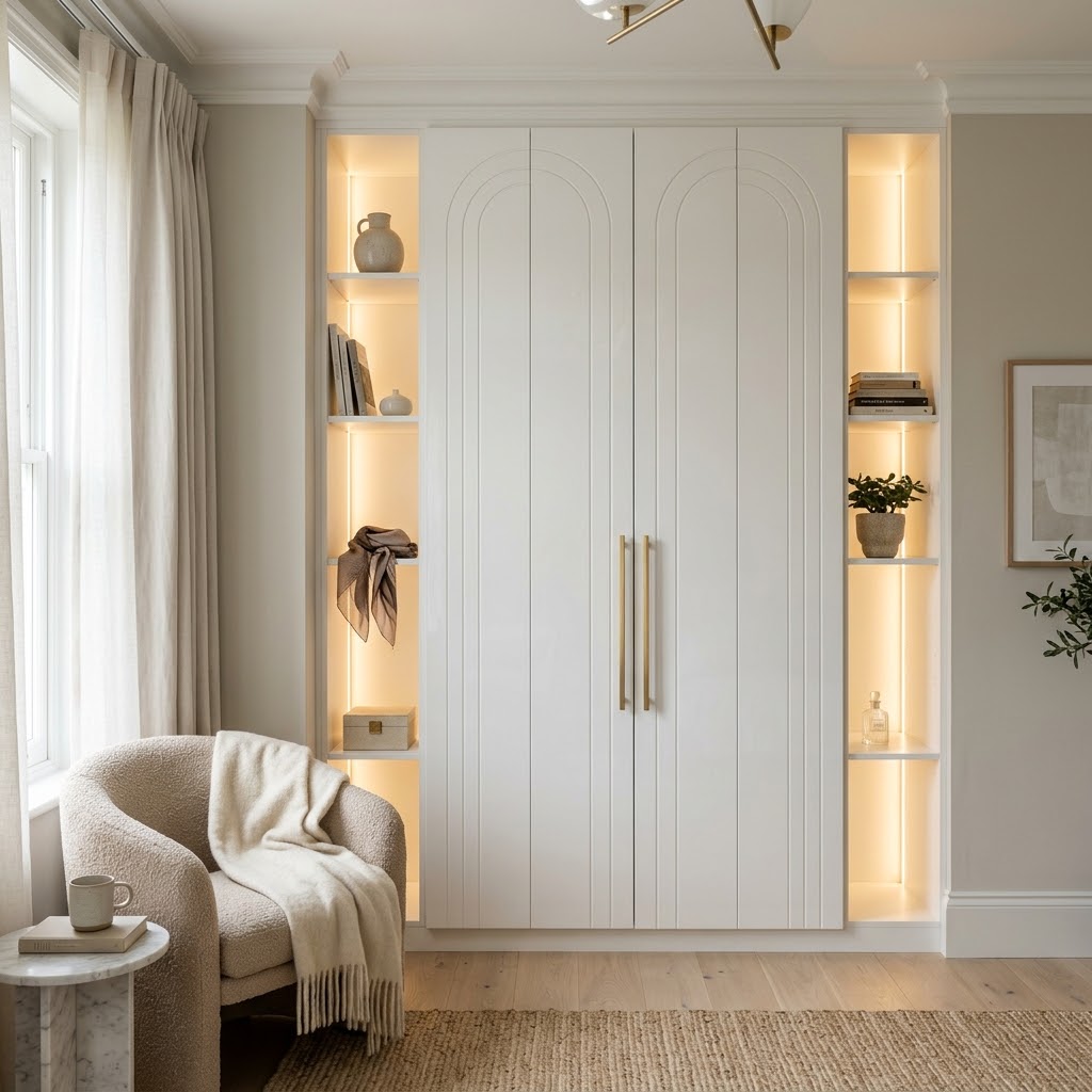 Встроенный шкаф с аркой и подсветкой Чейн