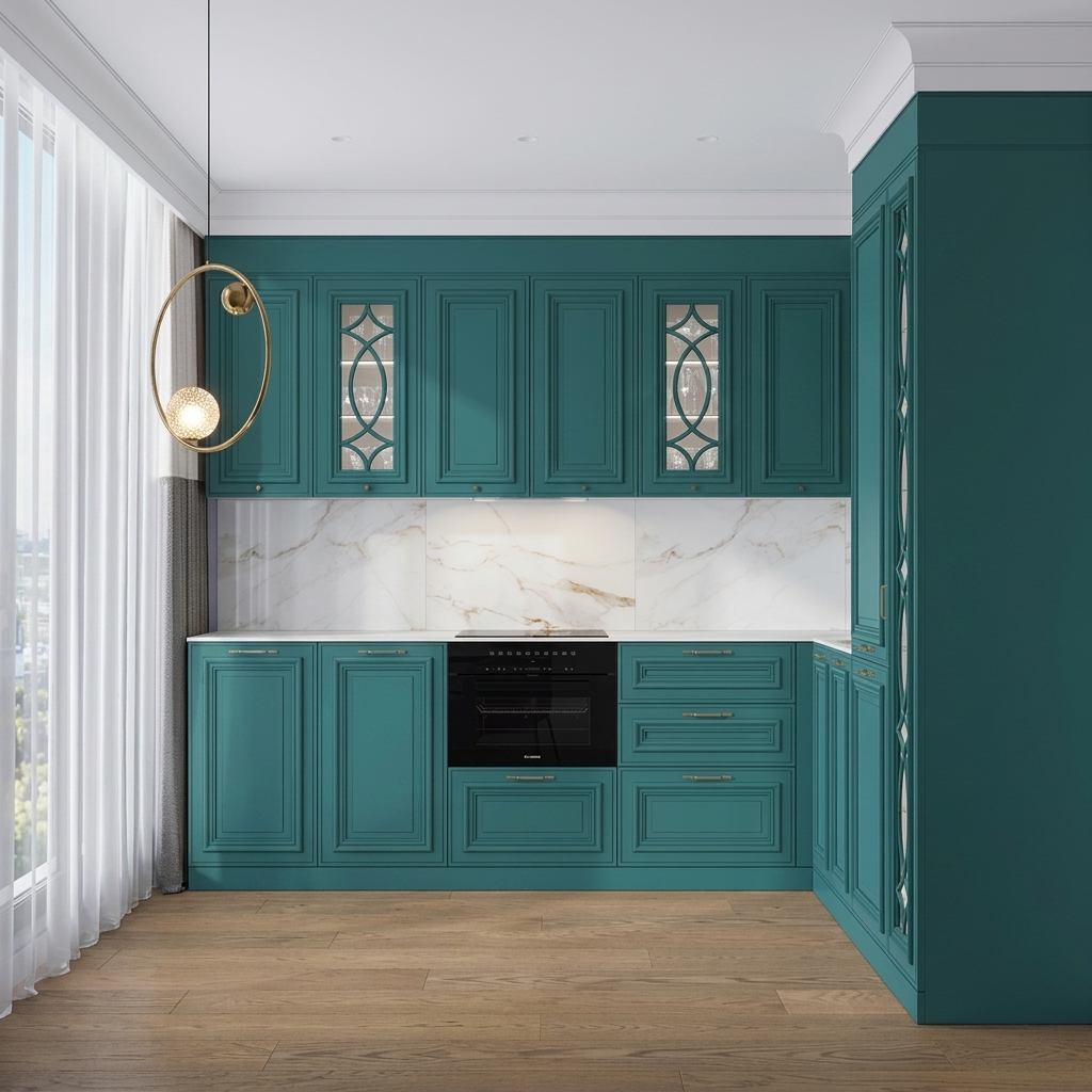 Кухня в стиле неоклассика с фрезеровкой